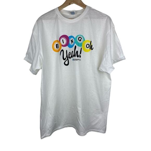 Delta Pro Weight XL White Short Sleeve "BINGO Yeah!" Cruise Line T-Shirt - Picture 1 of 6